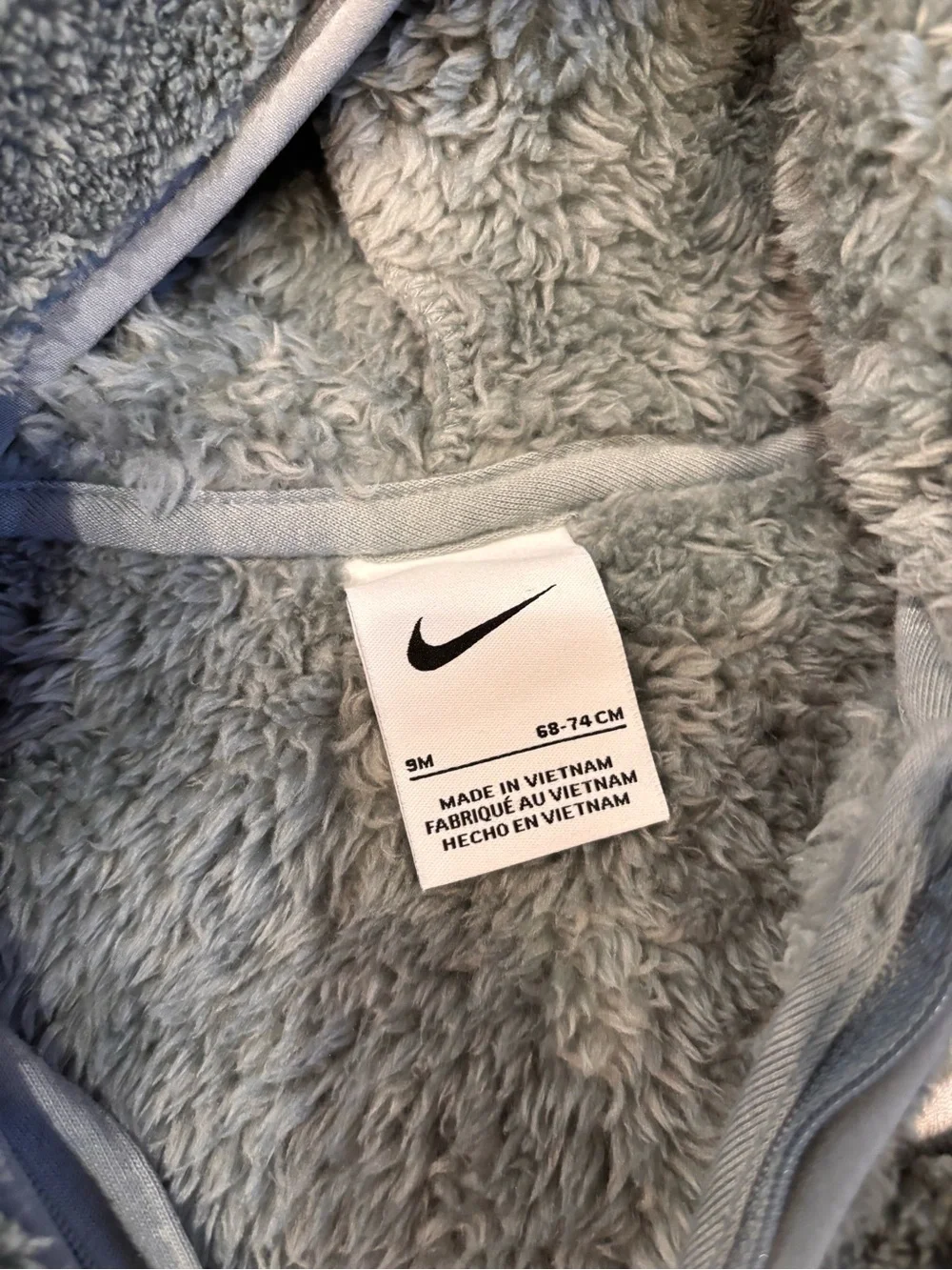 Nike Gray/Green Fleece Hooded Baby One-Piece
